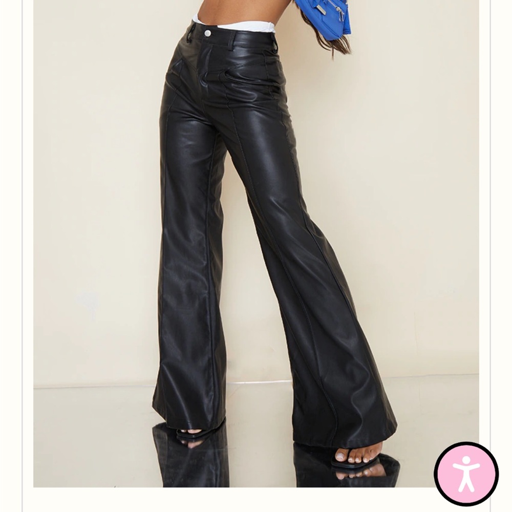 PrettyLittleThing Black Faux Leather Pants
